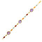 14k Yellow Gold Bracelet with Multi-Colored Stones